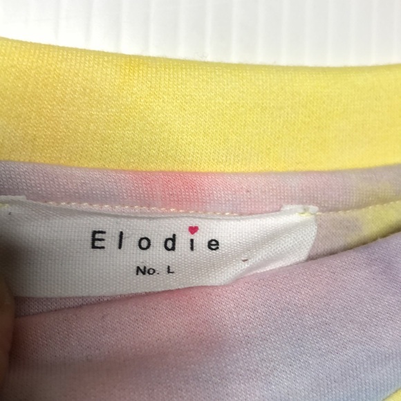 Elodie Long Sleeves Pastel Rainbow Tie Dyed Sweatshirt Size Large NEW - Picture 8 of 10